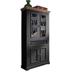 Woodroom Oslo vitrīna Pastāvīgā vitrīna Dzīvojamās istabas skapītis Koka skapis pelēks W x H x D 109 x 214 x 42 cm