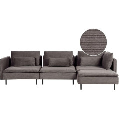 Egeris 3-vietīgs stūra dīvāns L-veida, brūns, modulārais, ar kreiso spilvenu Chaise Longue