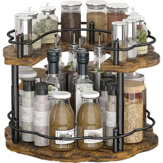 Awoyep Koka grozāmā galda organizators Spice Rack Rotatable: Rotējošais garšvielu plaukts Virtuves organizators Ledusskapja rotējošais plaukts Rotējošais paplātes garšvielu plaukts Rotējošā virtuves darba plate (melna).