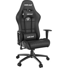 Anda Seat Jungle spēļu krēsls - ergonomisks datorkrēsls pieaugušajiem ar 2D roku balstiem, jostas spilvenu, 90-160° slīpumu, ērts krēsls ar augstas veiktspējas rāmi, spēļu krēsls ar PVC ādu, melns
