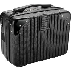 Tolida Make-up-Reisekoffer - Hartschalen-Kosmetiktasche, Mini-ABS-Tragetasche, Schwarz, Schwarz , modisch