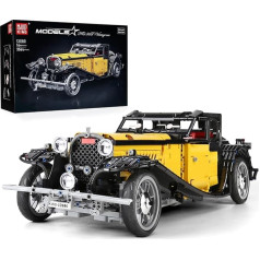 Mould King 13080 Technic vintage auto konstruktors, 3564 klucīši, Technic vintage auto konstruktors, rotaļu spēkratu konstruktors (bez motora)