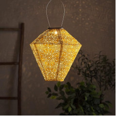 Lights4fun LED saules laterna Diamond Tyvek Marokas laterna āra apgaismojums