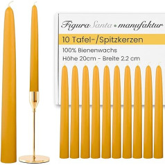 Vakariņu sveces, tīrs bišu vasks - 10 sveces no Melnā meža manufaktūras. Augstums 20 cm;