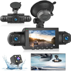 Hikity USB DVR Dash Cam Android automašīnas radio ūdensizturīgs Mini 3 collu četru auto kameru auto reģistrators nakts redzamības kamera Dash Camera Loop Recording ar G-sensoru video reģistrators 150° plats leņķis