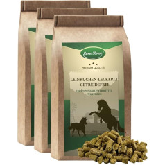 Lyra Horse® 15 kg Flax Cake Treats Treats zirgu barība bez graudaugu piedevām, kas sastāv no saulespuķu šķiedrvielām un linsēklām, sabalansēts barības vielu avots Treats visiem zirgiem ar augstu šķiedrvielu saturu.