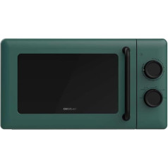 Cecotec Mechanische Mikrowelle 20L Proclean 3010 Grün. 700 W, 6 Leistungsstufen, Auftaumodus, Garzeit-Endsignal, Innenleuchte, Timer bis zu 30 Minuten, Grünes Design