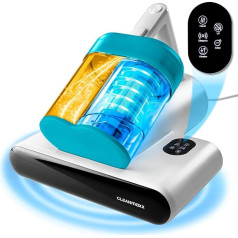 CLEANmaxx putekļu sūcējs ar UV-C gaismu un HEPA filtru alerģiju slimniekiem | Rokas putekļu sūcējs matračiem | Ultraskaņas un siltuma funkcija | Jaudīgs: Iznīcina 99,9 % ērču