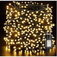 BrizLabs Ziemassvētku eglīšu pasaku gaisma, 100 m, 1000 LED, silti balta, Ziemassvētku pasaku gaisma, ārā, darbināms ar strāvu, 8 režīmi, ūdensizturīgs, pasaku gaisma iekštelpām, dārzam, kāzām, svinībām, ballītēm