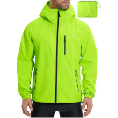 BALEAF vīriešu lietus jaka, velo jaka, ūdensnecaurlaidīga āra jaka, vējjaka ar kapuci, 10 000 mm, H2O ūdensnecaurlaidīga skriešanas jaka, elpojoša pārgājienu jaka