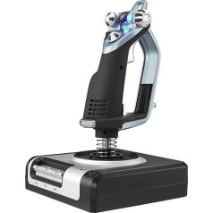 Logitech G Saitek X52 Flight Control sistēmas droseles un stūres vadības kontrolieris kosmosa simulācijām, LCD displejs, izgaismoti taustiņi, 2x USB ports, PC, melns / sudrabots