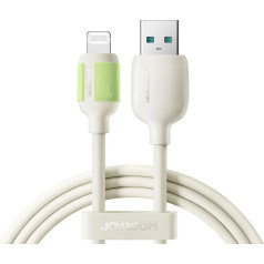 Kabeļa USB-A - iPhone Lightning kabelis ar fluorescējošu galu 1,2 m - bēšs