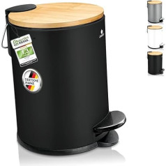 Exitoso® The Original I 3 l atkritumu urna ar pedāļiem vannas istabai I Atkritumu urna ar neslīdošo pamatni I Koka bambusa vāks ar mīkstu aizvēršanu I 3 krāsas