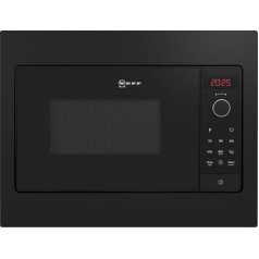 NEFF HLAWG25S3 Mikroviļņu krāsns, N30, 50 x 38 cm (platums x augstums), LED displejs, Atomics programmas, Easy Clean, Easy Clock, melns