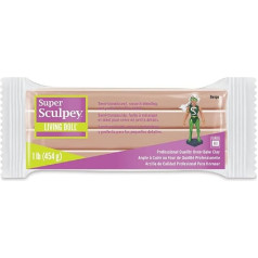 Super Sculpey 1lb/ 454g Living Doll (bēšs), 13 x 6 cm