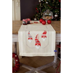 Vervaco izšūšanas komplekts: Skrējējs: Izšūšanas komplekts: Ziemassvētku elfi, kokvilna, 40 x 100cm