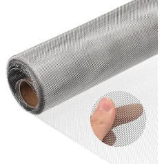 uxcell 20 Mesh 304 Edelstahl Gewebter Drahtgeflecht Bildschirm, 118 Zoll x 24 Zoll hart und hitzebeständiges Drahtgeflecht für Wand, Loch, Garten, DIY-Projekt, rostet nicht, einfach zu schneiden