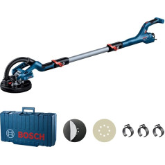 Bosch Professional Trockenbauschleifer GTR 55-225 (550 Watt, Schleifteller-Ø 215 mm, inkl. 1x Schleifblatt M480, 1x Schleifteller-Set weich, 3 x Kabelclip, im Handwerkerkoffer)