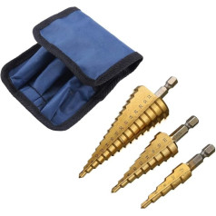 Bohrer 3gab HSSStahl Titan Stufenbohrer Kopf 4-32mm 4-12mm 4-20mm Kegel Schneidwerkzeuge Holzbearbeitung Bohren Metall Spiralbohrer Set Elektrowerkzeug-Zubehör ( kāta forma : sešstūra )