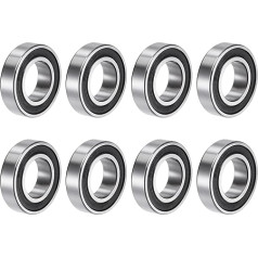 Sourcing map 6005-2RS Lodīšu gultnis 25mm Bore 47mm OD 12mm Thick Double Sealed Chrome Steel Pack of 8