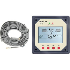 LCD tālvadības pults displejs 10A un 20A Photonic Universe dubultā akumulatora saules uzlādes kontrolierim (ar 10 m kabeli)