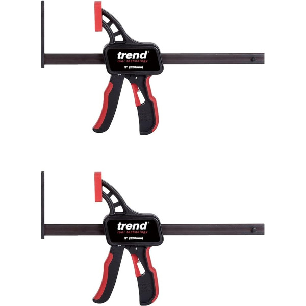 Trend 1 pāris universālas ātrās atbrīvošanas sliedes skavas darbagaldā uzstādāmām kabatas caurumu veidnēm un zāģēšanas sliedēm PH/CLAMP/QR