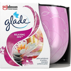 Glade aromātiskās sveces ar dekoratīvo foliju, relaksējoša zen smarža, bagātinātas ar ēteriskajām eļļām, 6 gab. iepakojumā (6 x 120 g)