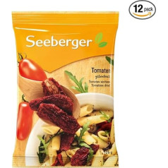 Seeberger žāvēti tomāti, 12 gabaliņi: ar rokām griezti un konservēti ar sāli, paredzēti Antipasti un Pesto - vegāni (12 x 125 g)