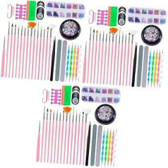 Minkissy 3 komplekti Manikīra rīki Profesionālā nagu vīle Pro lentes nagi Rhinestone Nail Diamond Kit Nail Dotting Tools Nail Art Pen Nail Painting Tools Major Nail Set Nail Flakes