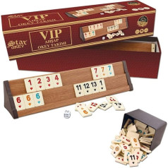 Star Oyun Aletleri Profesionāls VIP Rummikuba komplekts no koka, Ahsap Okey Takimi, Rummy komplekts ar melamīna akmeņiem, koka (gaiši brūns)