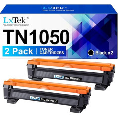 Lxtek TN1050 Tonera kasetne, kas saderīga ar Brother TN-1050 TN1050 priekš DCP-1510 DCP-1610W DCP-1612W DCP-1512 MFC-1910W MFC-1810 HL-1110 HL-1212W HL-1210W HL-1112 (melna, 2 gab.)