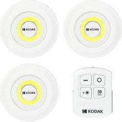 KODAK LED mēbeļu lampas, 130 lm, IP42, 11 x AAA, tālvadības pults, 3 komplekti.