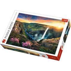 Puzzle 2000 elementi Haifoss ūdenskritums, Islande