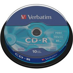 Cd-r 52x 700mb 10p cb dl ex prot 43437