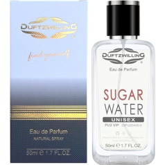 Duftzwilling SUGAR WATER Unisex parfimērijas ūdens vīriešiem un sievietēm, PU2 VIP, smaržo kā gadatirgū ar cukura konfekšu vati un saldumiem, salds aromāts, spēcīgs un ilgnoturīgs, ar augstu aromātisko eļļu saturu (50 ml)