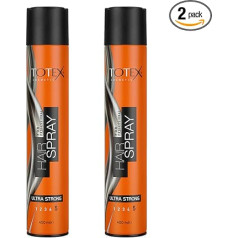 Totex Īpaši stipra matu ieveidošanas laka 400 ml - matu laka īpaši stiprai fiksācijai - apelsīnu krāsas (2 gabali)