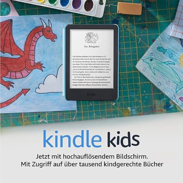 Kindle Kids (2022. gada iznākums) | Ietver vāku, piekļuvi vairāk nekā tūkstoš grāmatām un 2 gadu bezrūpīgu garantiju | Space Whale