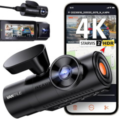 VANTRUE N4 Pro 5G WiFi Car Dash Cam, 4K+ 1080P+ 1080P/3 HDR, STARVIS 2 Dash Cam privātuma režīmi un buferis, IR zvaigžņu nakts redzamība, balss komandas, GPS, 2,45 collas, max 512 GB