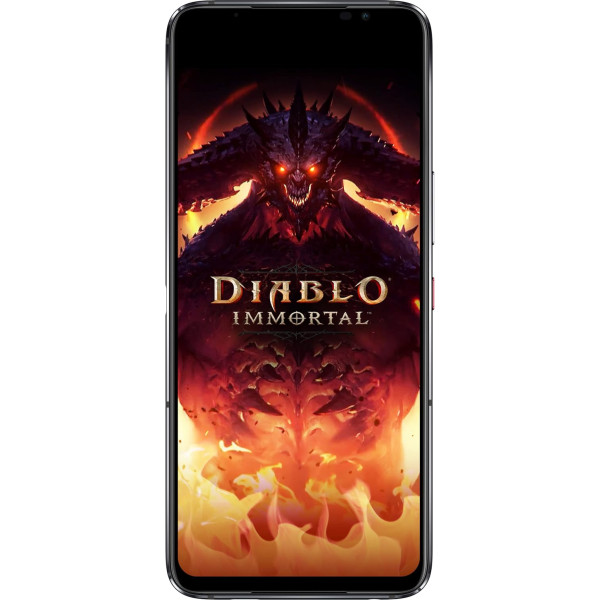 Asus ROG Phone 6 5G viedtālrunis (16 + 512 GB, 6,78 collu FullHD+ 165 Hz AMOLED displejs, Snapdragon™ 8+ Gen1, trīskāršā kamera 50 MP, 6000 mAh akumulators), Diablo Immortal Edition ar ekskluzīviem piederumiem,