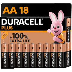 Duracell Plus AA Mignon sārmu baterijas, 1,5 V LR6 MN1500, 18 gab. iepakojumā [Amazon Exclusive]