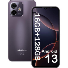 Ulefone Note 16 Pro, 16 GB + 128 GB viedtālrunis bez līguma, astoņkodolu 6,52 collu HD+ displejs, Android 13 mobilais tālrunis, 4400 mAh, 50 MP + 8 MP kamera, pirkstu nospiedumi, GPS, OTG Dual SIM, 5G WiFi Volte,