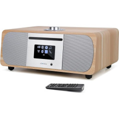 LEMEGA M5P 35W HIFI stereo mūzikas sistēma (DAB+, FM, CD atskaņotājs, interneta radio, Bluetooth raidītājs, Spotify Connect, USB atskaņotājs, AUX, dubultais modinātājs, austiņu ligzda, kompaktā sistēma, tālvadības pults)