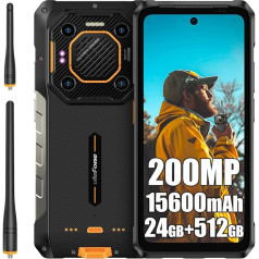 Ulefone Armor 26 Ultra WT 5G āra mobilais tālrunis bez līguma 2024, Android 13 MTK 8020 24GB+512GB āra viedtālrunis 5G, 200MP + 64MP nakts redzamības kamera, 6,78