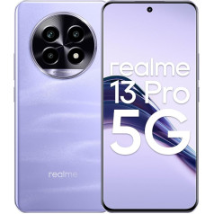 realme 13 Pro 5G viedtālrunis 8+256 GB, Sony LYT-600 OIS kamera, AI Ultra Clarity, Snapdragon 7s Gen 2 mikroshēma, 120 Hz izliekts Vision displejs, 45 W SUPERVOOC 5200 mAh masīva baterija, ES versija, Pruple