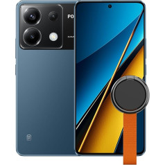 Poco X6 5G viedtālrunis, 12 + 256 GB mobilais tālrunis bez līguma, 120 Hz 6,67 collu 1,5 K AMOLED displejs, 64 MP OIS trīskāršā kamera, 5100 mAh, 67 W Turbo uzlāde, Dual SIM, zils