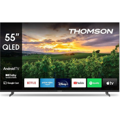 Thomson 55 collu (139 cm) QLED TV Smart Android TV (WLAN, HDR, trīskāršais DVB-C/S2/T2 uztvērējs, balss vadība) - 55QA2S13-2023