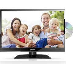 Lenco DVL-1662BK -Kompakter 16-Zoll HD-LED-Fernseher mit DVD-Player und Triple Tuner - Ideal für Schlafzimmer, Küche und Camping - Schwarz