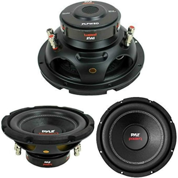 Zemfrekvenču skaļrunis Pyle PLPW8D DE 400 W RMS un 800 W Max 8 collu 20 cm 200 mm DVC Double Bobine 4 + 4 omi Izcila Austrumu straumes nes Portier Car OU Half Rated Caiis SE SE