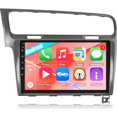 CAMECHO Android 11 auto radio VW Golf 7 2013 2014 2015 2015 2016 2017 2018, Double DIN radio ar 10 collu ekrānu, satelītnavigācijas sistēmu Mirrorlink WiFi FM/RDS Bluetooth un USB + atpakaļgaitas kamera