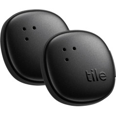 Tile by Life360 uzlīme (2024) - neliels Bluetooth izsekotājs, tālvadības pults meklētājs un priekšmetu meklētājs velosipēdiem, brilles un citiem. iOS un Android saderīgs. Mobilais tālrunis meklētājs. 2 gab. iepakojumā (melns)